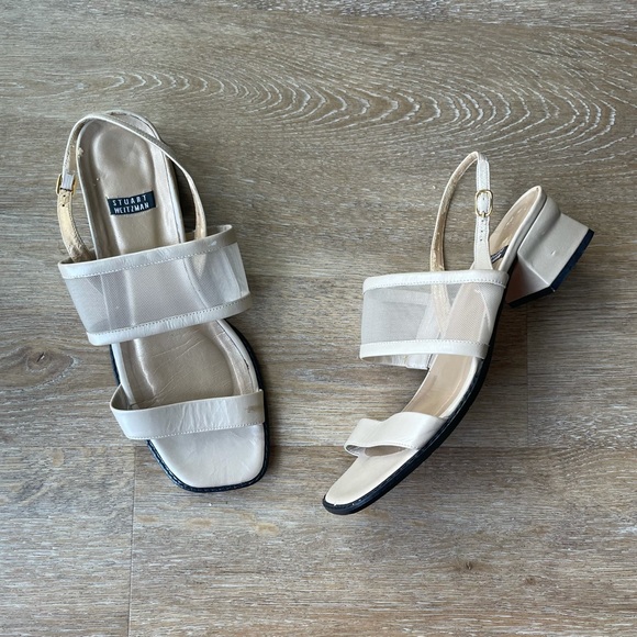 Stuart Weitzman Chunky Square-Toe Slingbacks - Picture 1 of 10